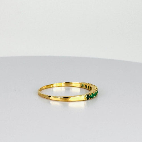 Bague 56 Bague en or jaune avec émeraudes 58 Facettes 2505016