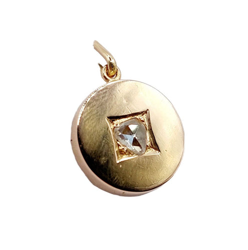 Pendentif Pendentif cible Art Déco or rose diamant taille rose 5mm (circa 1900) 58 Facettes A06029
