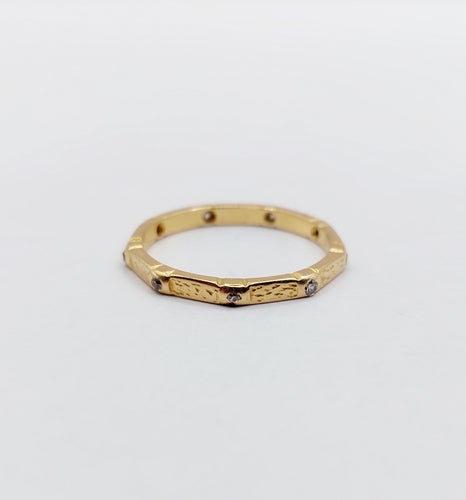 Bague 51.5 Bague alliance américaine Art déco en or 18k et diamants taille ancienne 58 Facettes A06537