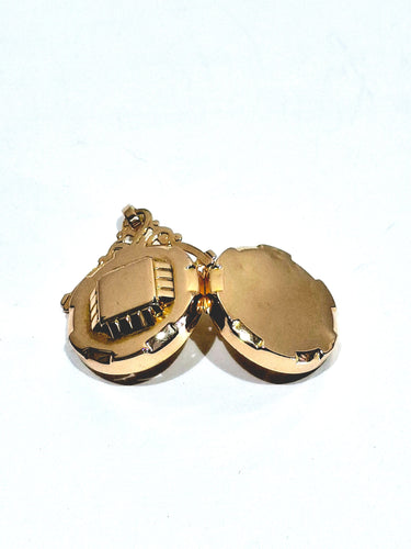 Pendentif Médaillon Photo Art Déco or rose 58 Facettes