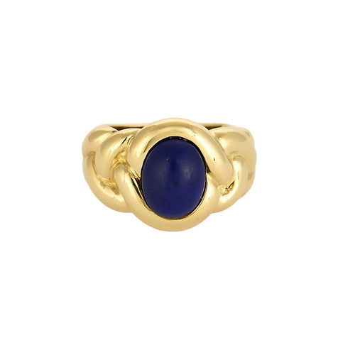 Bague 49 VAN CLEEF & ARPELS - Rare Bague en Or jaune tressé et lapis lazuli 58 Facettes 58FC8-1