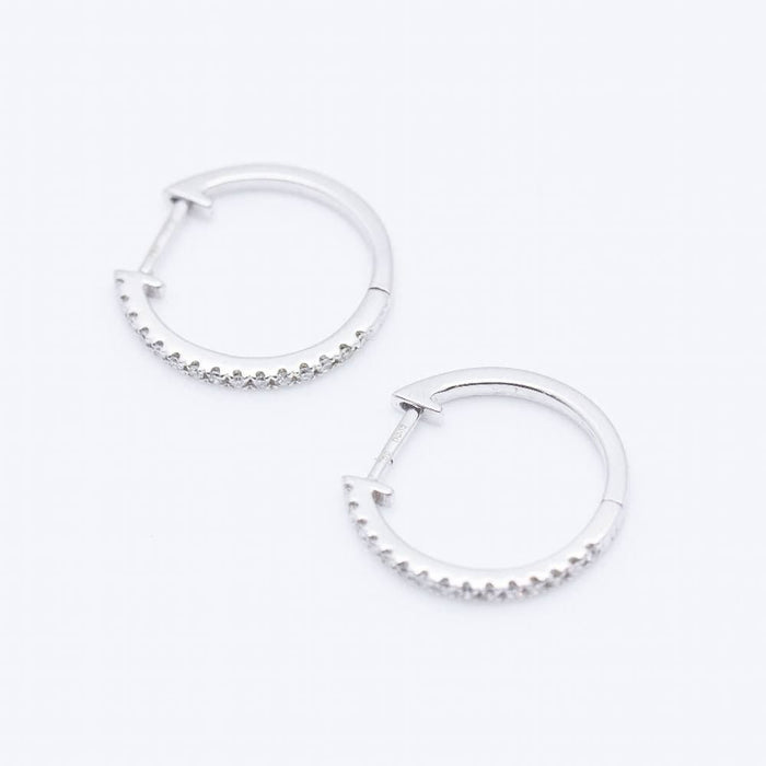 Boucles d'oreilles Earrings in White Gold and Diamonds 58 Facettes D359342RB