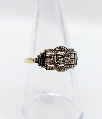 Bague 55 Bague art déco or jaune et diamant 58 Facettes A05705