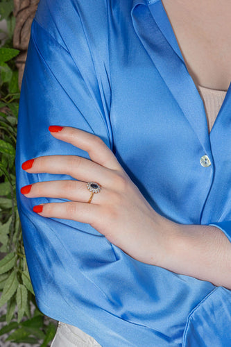 Bague 54 Bague Pompadour Or jaune Saphir, Diamant 58 Facettes 4098654RV