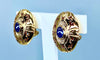 Boucles d'oreilles Paire de boucles d’oreilles en or jaune 18 carat, saphir cabochon et diamants 58 Facettes AB231
