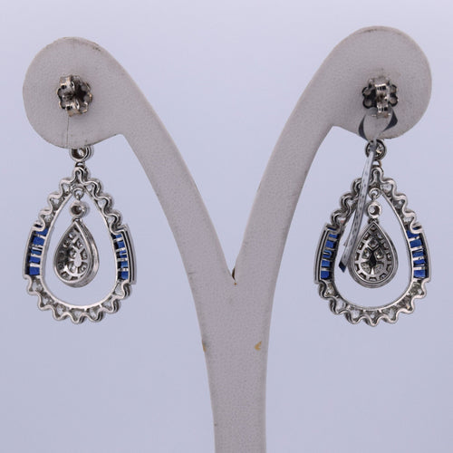 Boucles d'oreilles Boucles d'oreilles Art Déco en saphir et diamant 58 Facettes