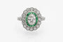 Bague 52 Exclusive platinum ring, 1.00ct diamonds, emeralds, mid-20th century 58 Facettes 11080
