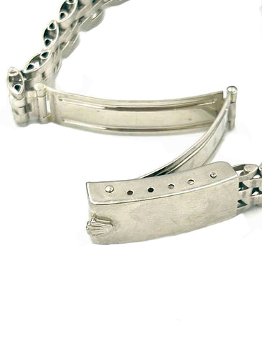 Montre Montre Rolex 36mm Automatique Or Blanc 18K « Lady Oyster Perpetual » Diamants et Saphires 58 Facettes