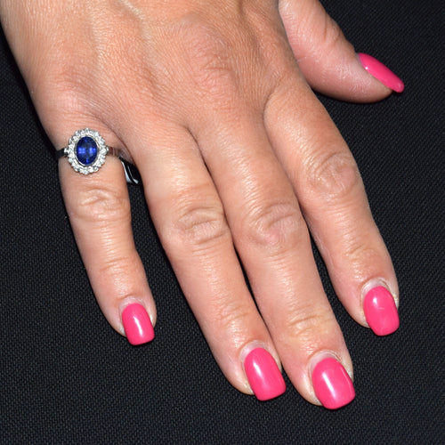 Bague 53 Bague en platine, saphir et diamant 58 Facettes