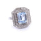 Bague 57 Bague Art Déco - Or blanc, aigue-marine et diamants 58 Facettes