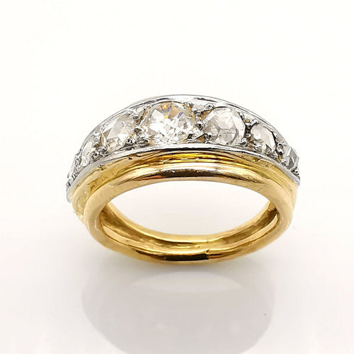 Bague Bague or platine diamants 58 Facettes