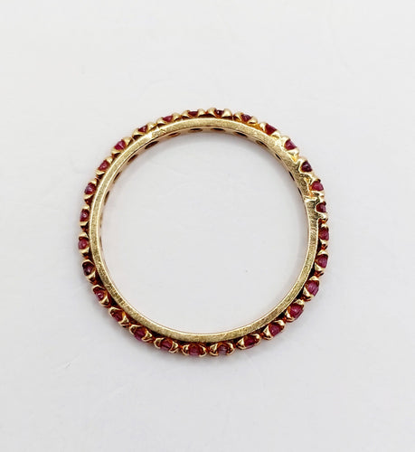 Bague 50 Alliance américaine or rubis ronds (circa 1950) 58 Facettes A05473