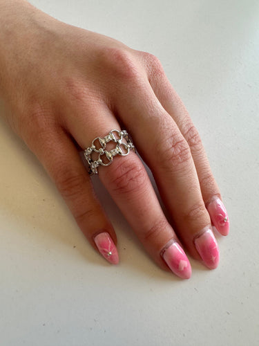 Bague 52 GUCCI - Bague Horsebit or blanc et diamants 58 Facettes 181384J85409066