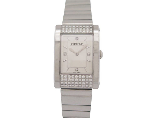 Montre vintage montre BOUCHERON reflet icare 34 mm quartz classique acier diamant 58 Facettes 268397
