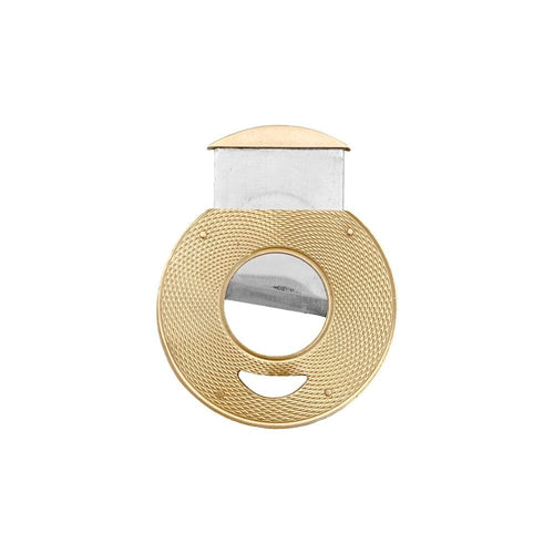 Coupe cigare en or jaune guilloché et acier. 58 Facettes 34904