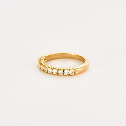 Bague 53 Alliance demi-tour diamants or jaune 58 Facettes