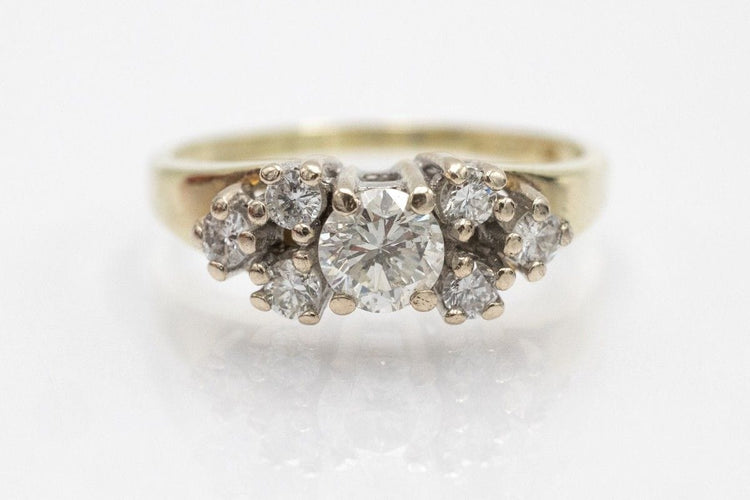 Bague 55 Bague bicolore en or avec diamants 58 Facettes PJK01