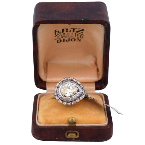 Bague 47 Bague rétro en platine 58 Facettes