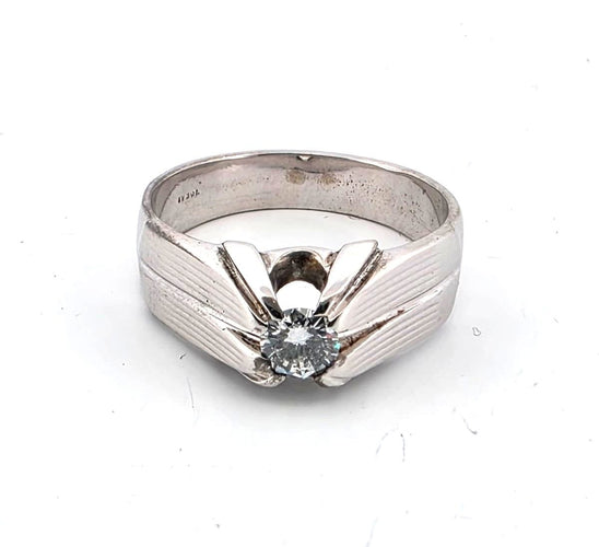 Bague 62 bague en or blanc massif et diamants 58 Facettes