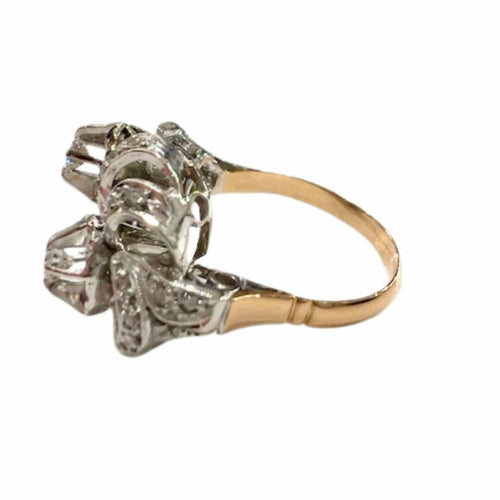 Bague 56 Bague Art Déco 1920-1930 or et platine avec diamants 58 Facettes Q212A(704)