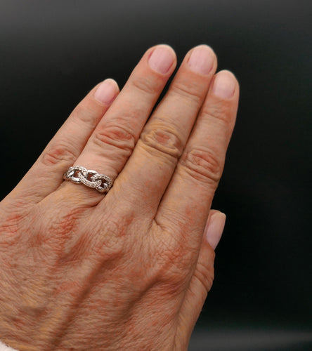 Bague 55.5 Bague Gourmette Diamants et Or Blanc 58 Facettes C73-04