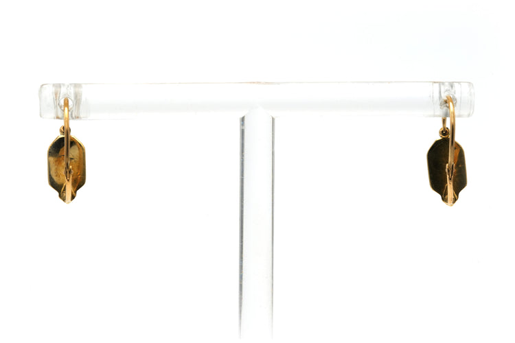 Keltakultaiset ja valkokultaiset 18k korvakorut Art Deco ja helmet 