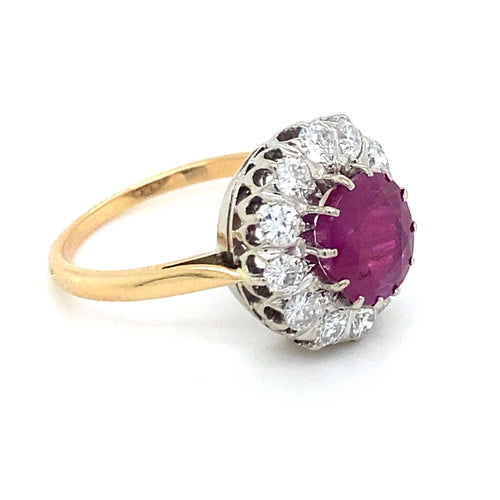 Bague 56 Bague marguerite or jaune, rubis, diamants 58 Facettes