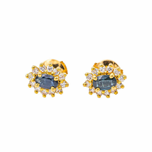 Boucles d'oreilles Boucles d'oreilles  Puces Or jaune Saphir, Diamant 58 Facettes 4443920RV