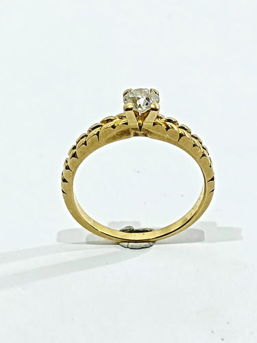 Bague 53 Bague Solitaire Or Jaune Diamant 0.30ct 58 Facettes 3022/1