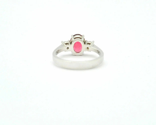 Bague Bague en or blanc avec rubellite de 1,10 ct et diamants 58 Facettes 9586