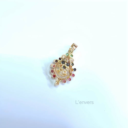 Pendentif Pendentif émeraudes - saphirs - rubis - diamants Or jaune 18 K 58 Facettes 1751