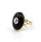 Bague 52 Bague en or jaune 18 carats avec onyx et diamant de 0,50 carat 58 Facettes