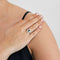 Bague 53 Bague or blanc avec émeraude et diamants 58 Facettes 240401