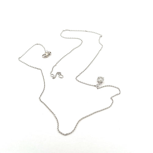 Collier Ras de cou or blanc diamants 58 Facettes