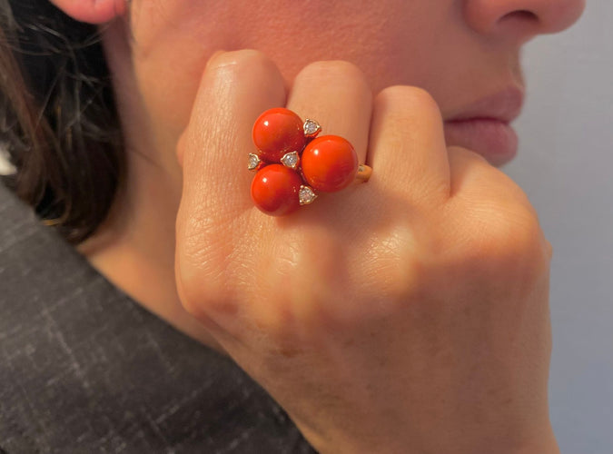 Bague 55 CHANTECLER - Bague Cherie en or rose 58 Facettes