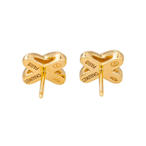 Boucles d'oreilles Chaumet Boucles d'oreilles Puces Jeux de Liens  Or jaune Diamant 58 Facettes 4437823CN