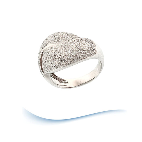 Bague 63.5 Bague or blanc, diamants total 2 carats 58 Facettes AA 1701