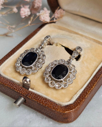 Boucles d'oreilles Boucles d'oreilles Platine, Or, Saphirs et Diamants 58 Facettes 519