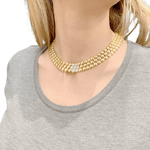 Collier Piaget Glancy - Collier en or jaune et or blanc 750 pavé de diamants 58 Facettes 34125