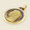 Pendentif Augis - Médaille Vierge ronde en or jaune et saphirs 58 Facettes OC-64200024