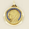 Pendentif Augis - Médaille Vierge ronde en or jaune et saphirs 58 Facettes OC-64200024