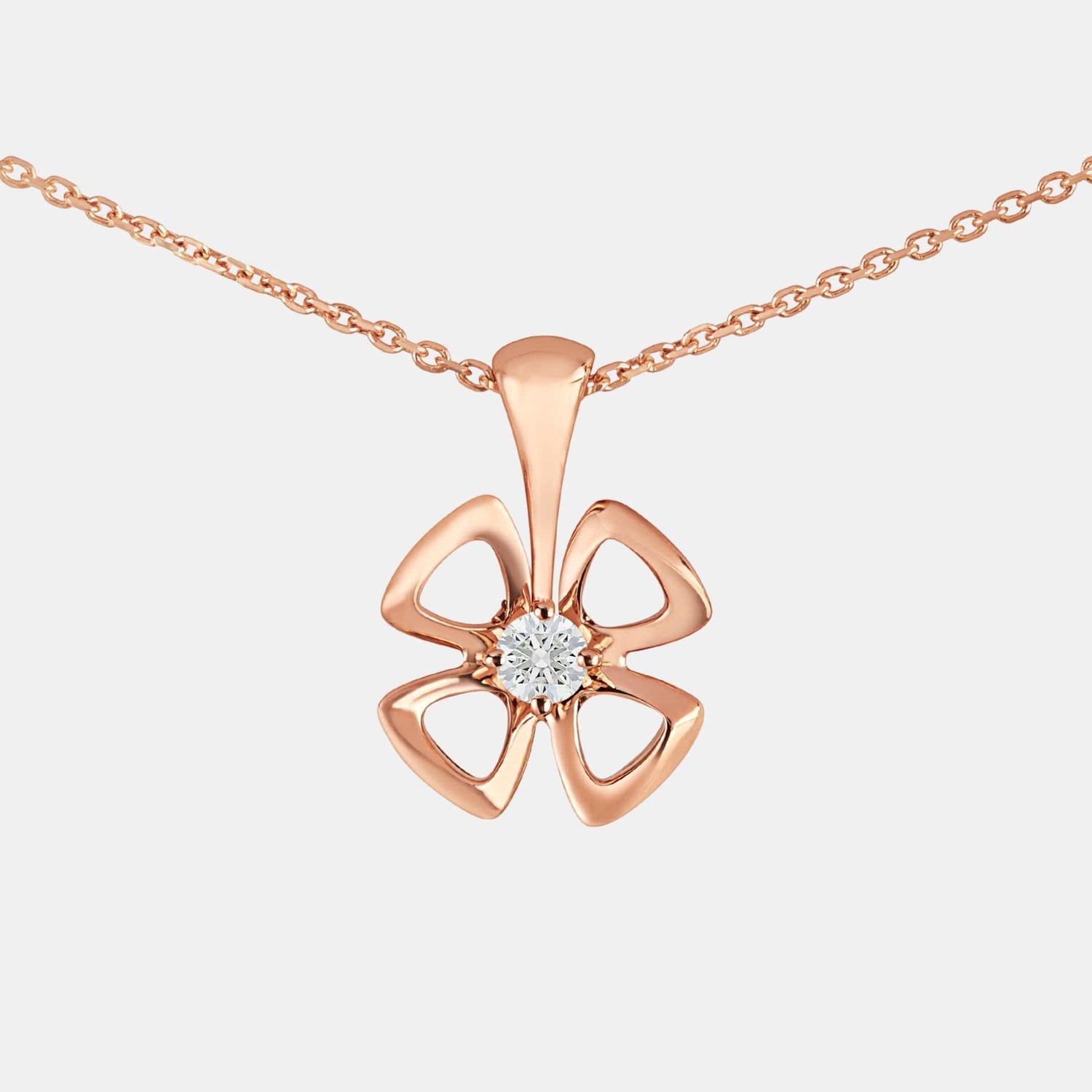 Collier Fiorever Or rose Diamant 0.1ct