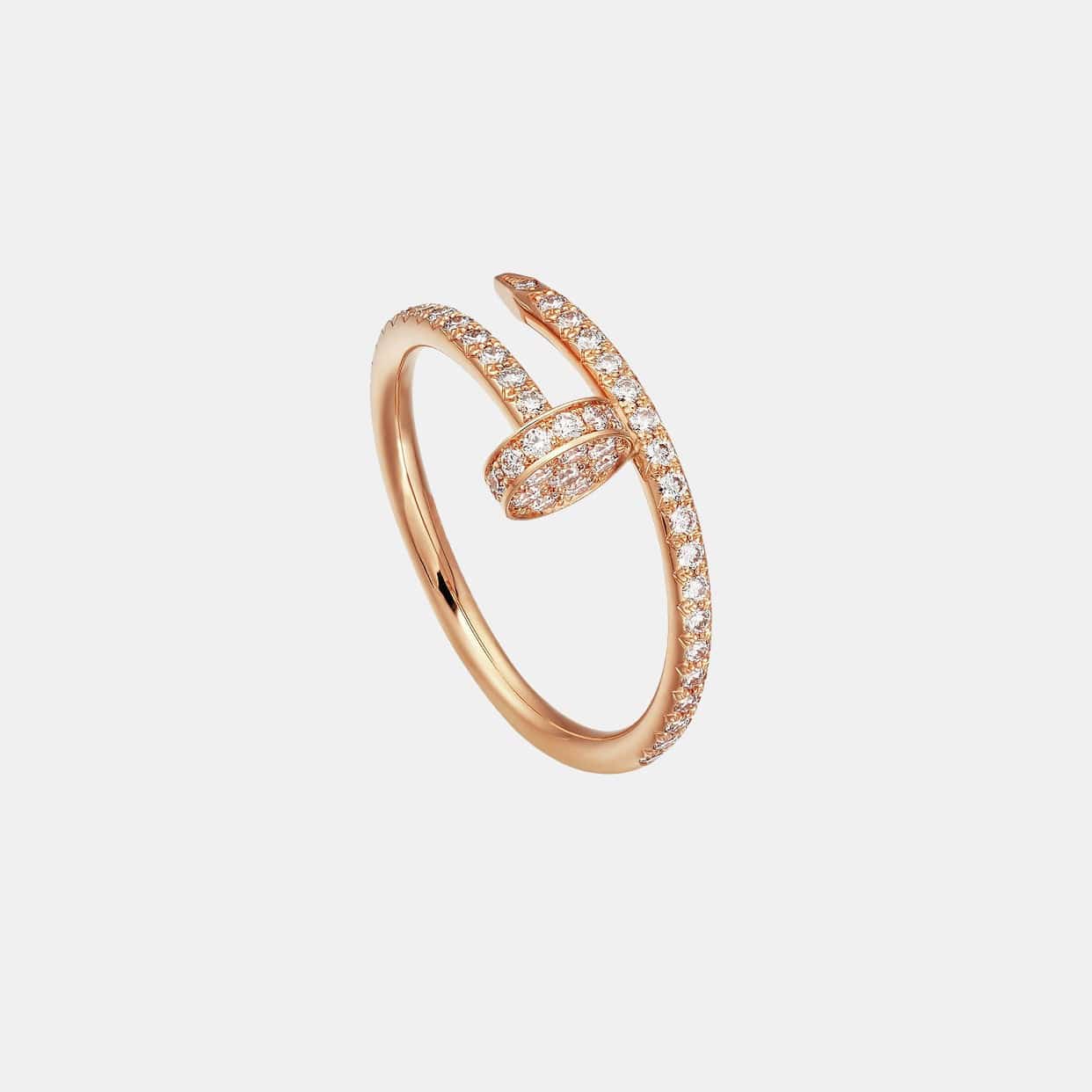 Bague Juste un Clou Or Rose 53 Diamants Pavé