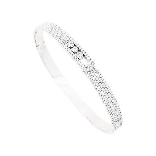 Bracelet Messika Move Noa - Bracelet jonc Bangle Pavé en or blanc et diamants 58 Facettes 35301