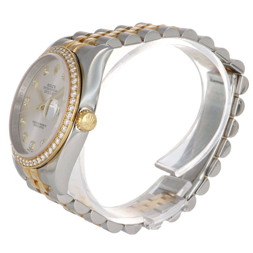 Montre Rolex Datejust - Montre automatique 36 mm en or jaune et acier avec diamant 58 Facettes 68801731