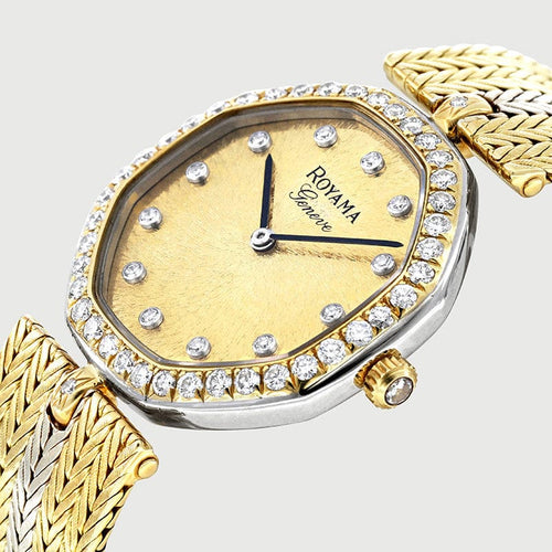 Montre Royama Genève - Montre à quartz en or jaune 750 avec diamant 58 Facettes OC-68801871