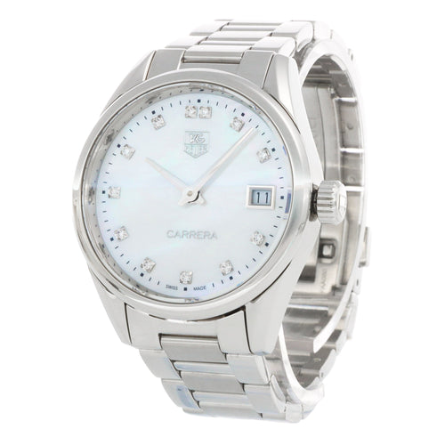 Montre TAG Heuer Carrera - Montre à quartz 32 mm en acier avec diamant 58 Facettes OC-68801874