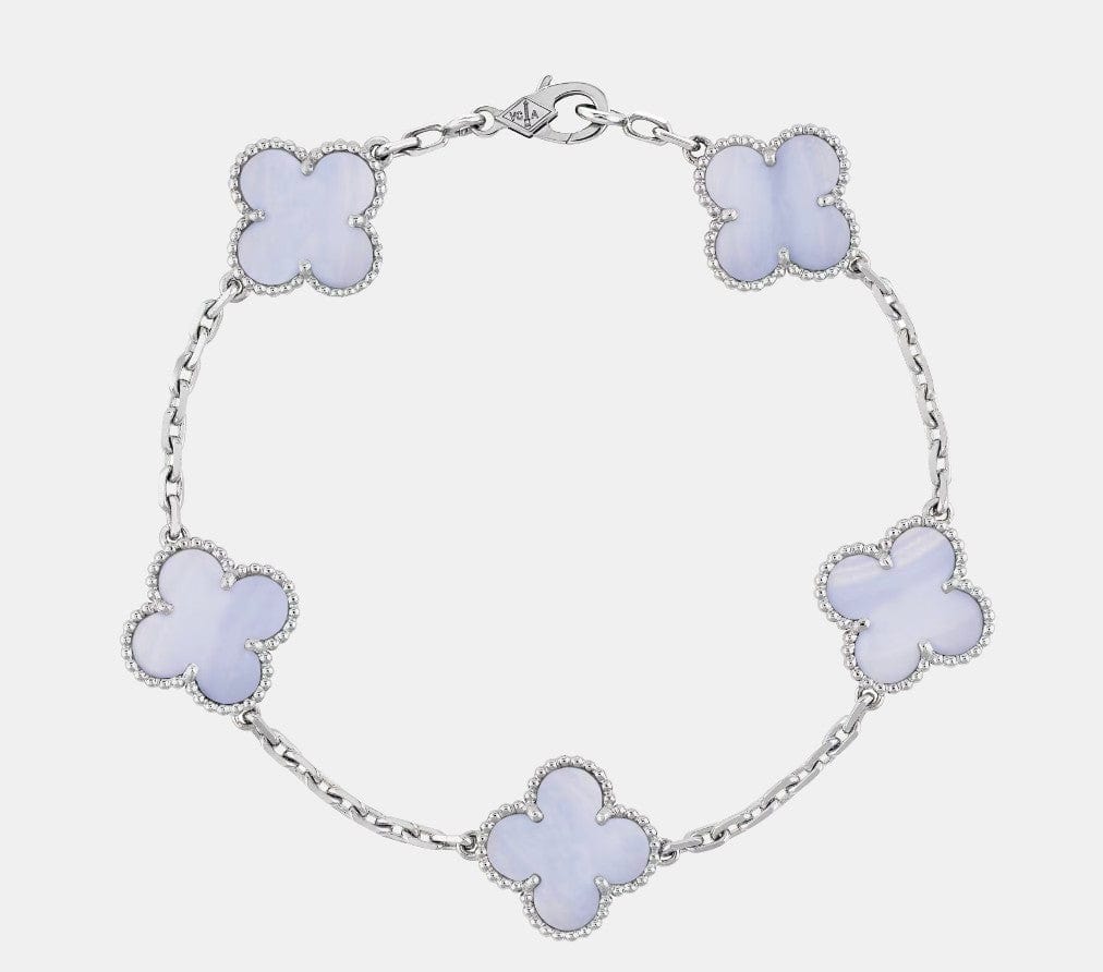 Bracelet Vintage Alhambra Or blanc Calcédoine 