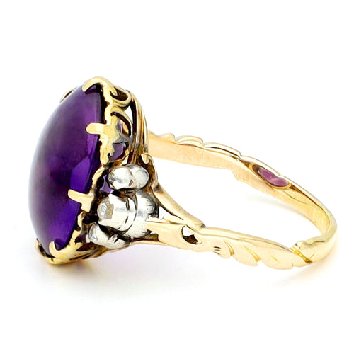 Bague 55 Bague solitaire en or 14k, améthyste et diamants 58 Facettes 24AFA6740F6A4803AAAB62F959524059