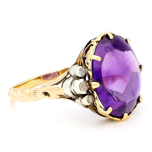 Bague 55 Bague solitaire en or 14k, améthyste et diamants 58 Facettes 24AFA6740F6A4803AAAB62F959524059